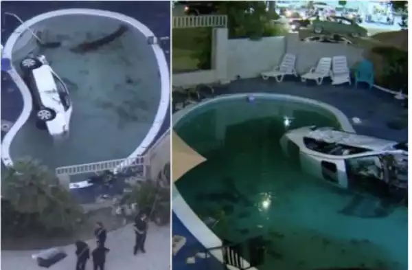Children Injured As SUV Crashes Into A Swimming Pool After Driver Lost Control. Photos